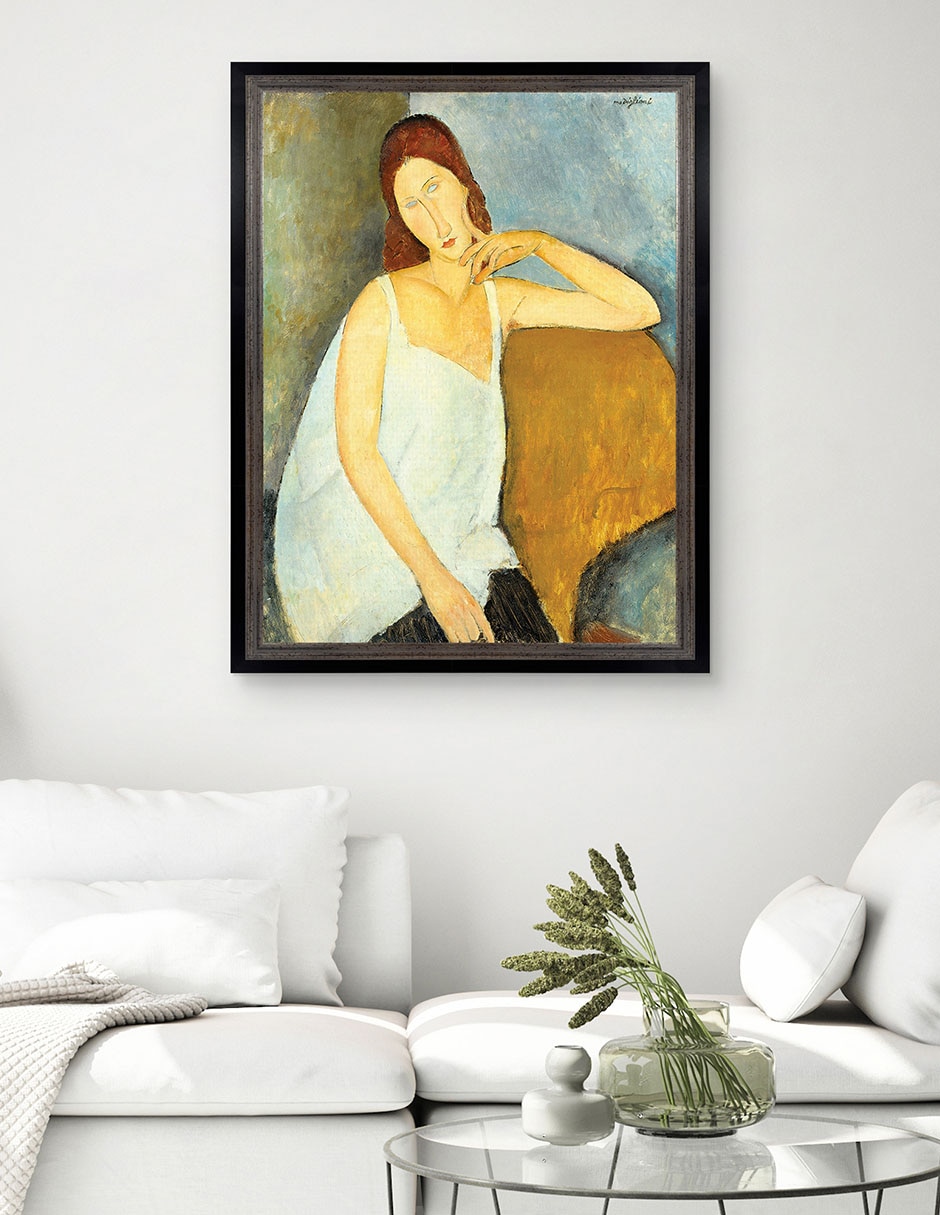Cuadro decorativo Jeanne Hébuterne (1898-1920) arte mural de Amedeo Modigliani técnica mixta 3