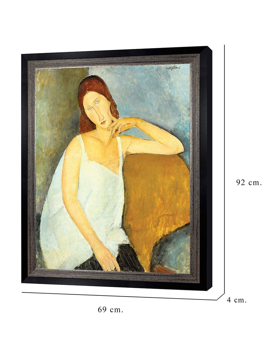 Cuadro decorativo Jeanne Hébuterne (1898-1920) arte mural de Amedeo Modigliani técnica mixta 2