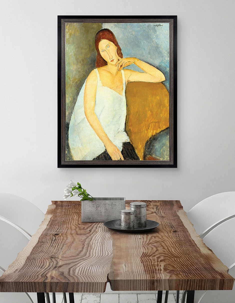 Cuadro decorativo Jeanne Hébuterne (1898-1920) arte mural de Amedeo Modigliani técnica mixta 4