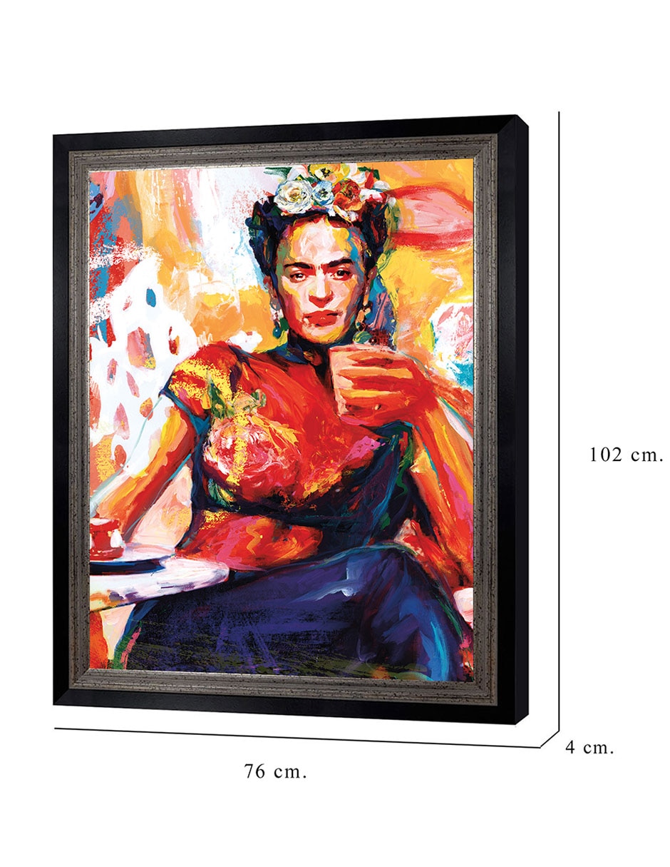 Cuadro decorativo Frida en pausa de café de Willowbrook Fine Art técnica mixta 2