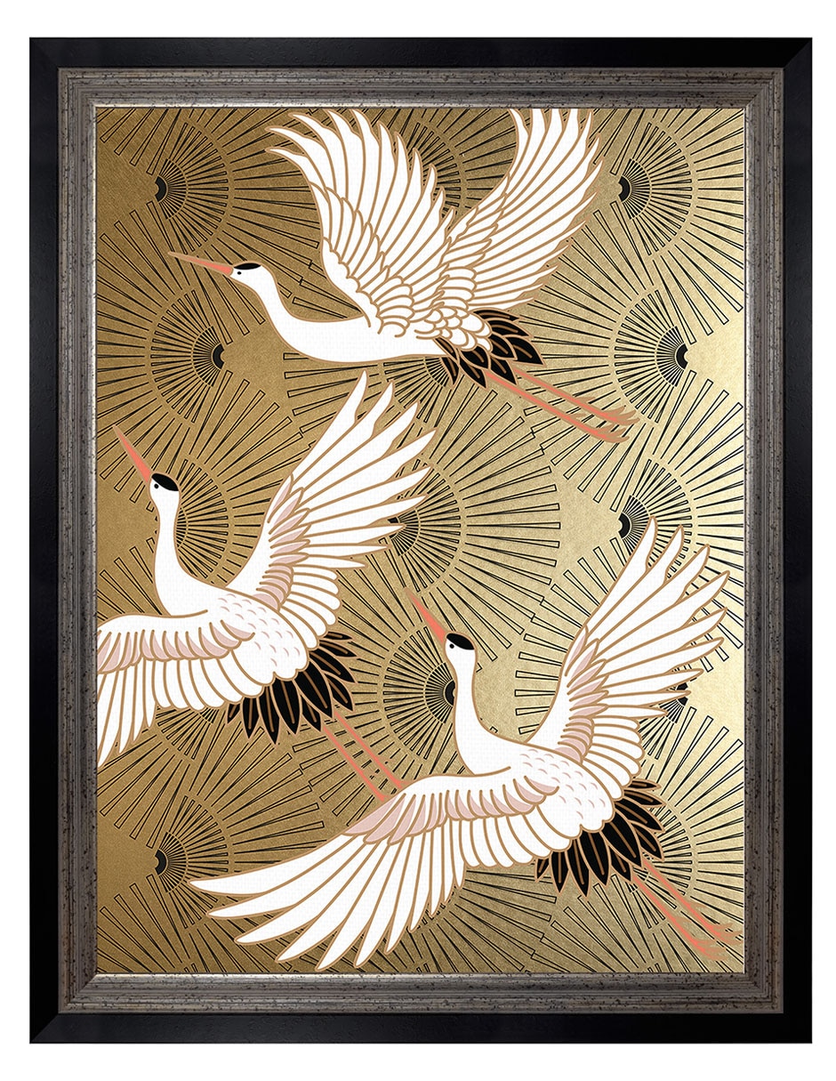 Cuadro decorativo Grulla joya japonesa de Nikki Chu técnica mixta