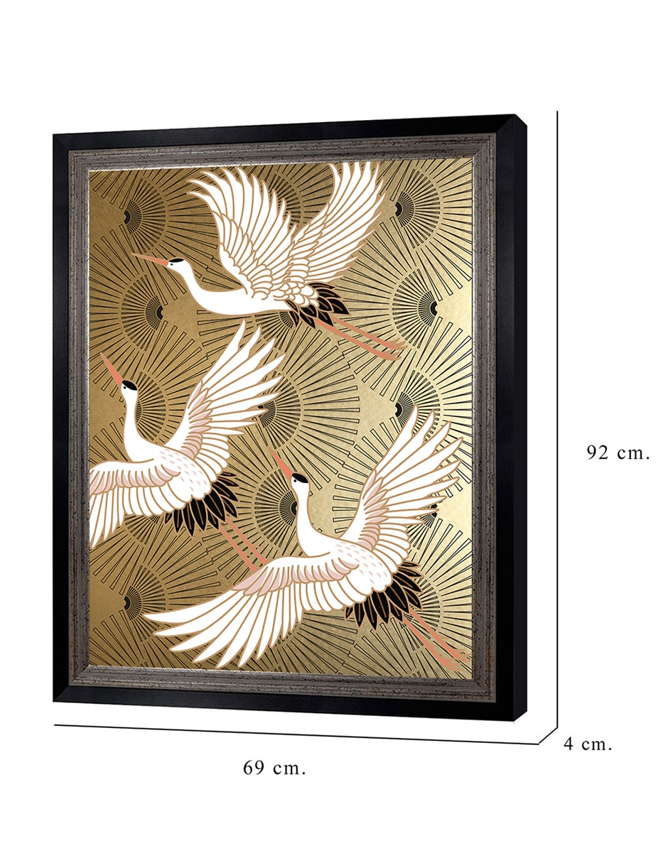 Cuadro decorativo Grulla joya japonesa de Nikki Chu técnica mixta 8