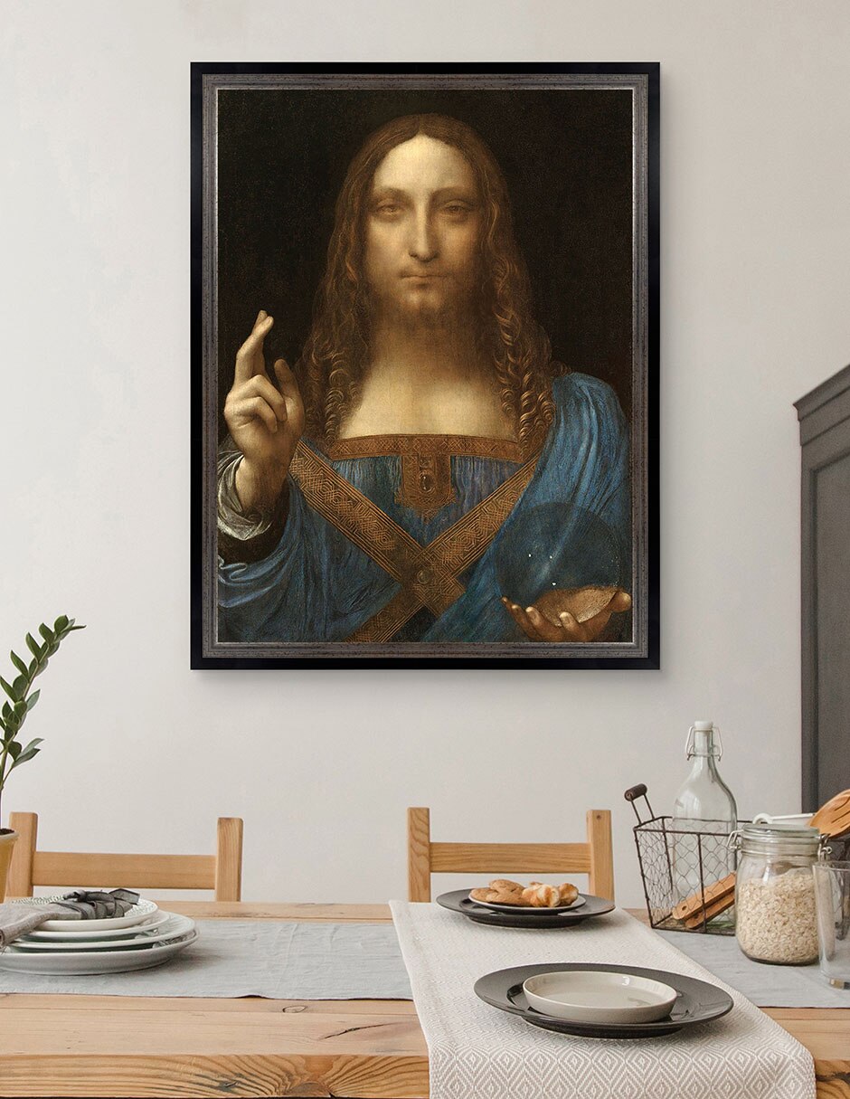 Cuadro decorativo Salvador del mundo de Leonardo Da Vinci técnica mixta 3