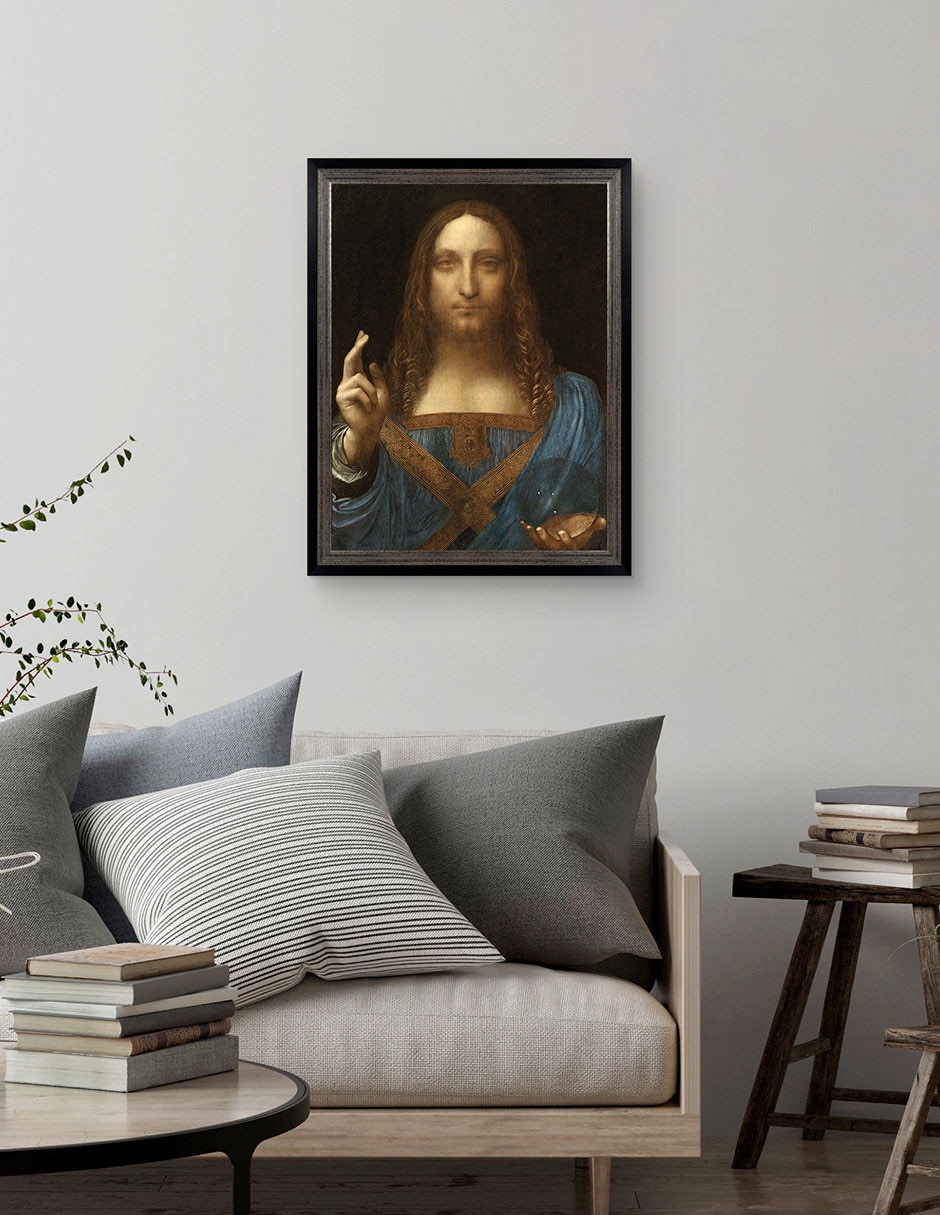Cuadro decorativo Salvador del mundo de Leonardo Da Vinci técnica mixta 3