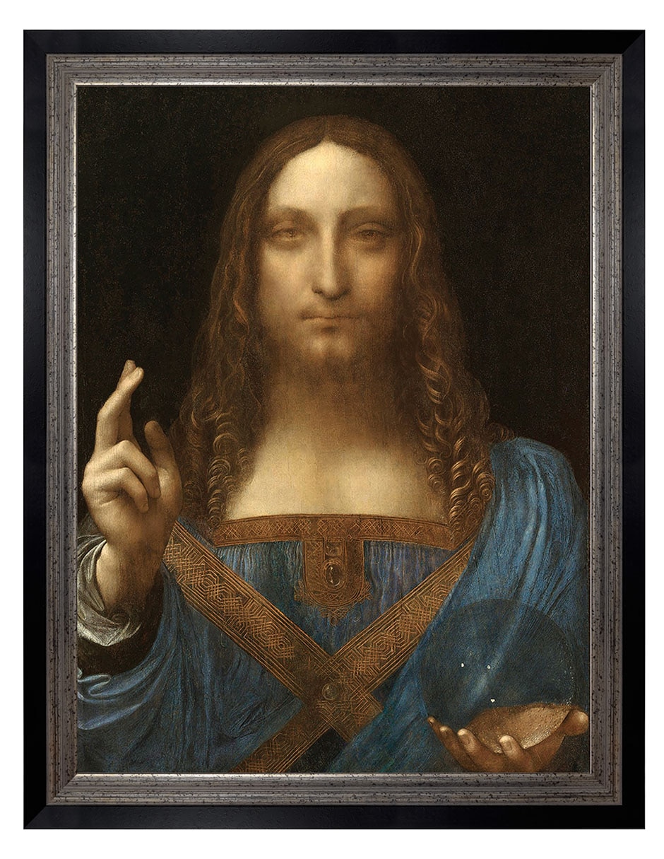 Cuadro decorativo Salvador del mundo de Leonardo Da Vinci técnica mixta