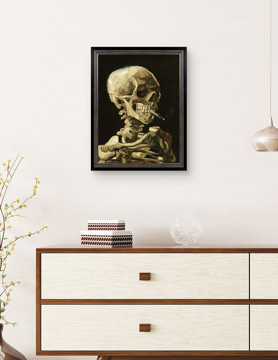 Cuadro decorativo Calavera con cigarrillo encendido de Vincent Van Gogh técnica mixta 4