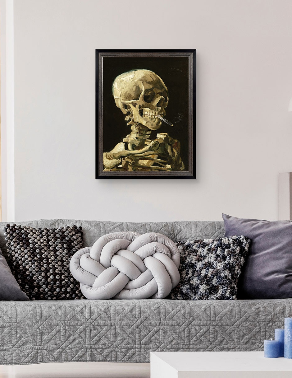 Cuadro decorativo Calavera con cigarrillo encendido de Vincent Van Gogh técnica mixta 5