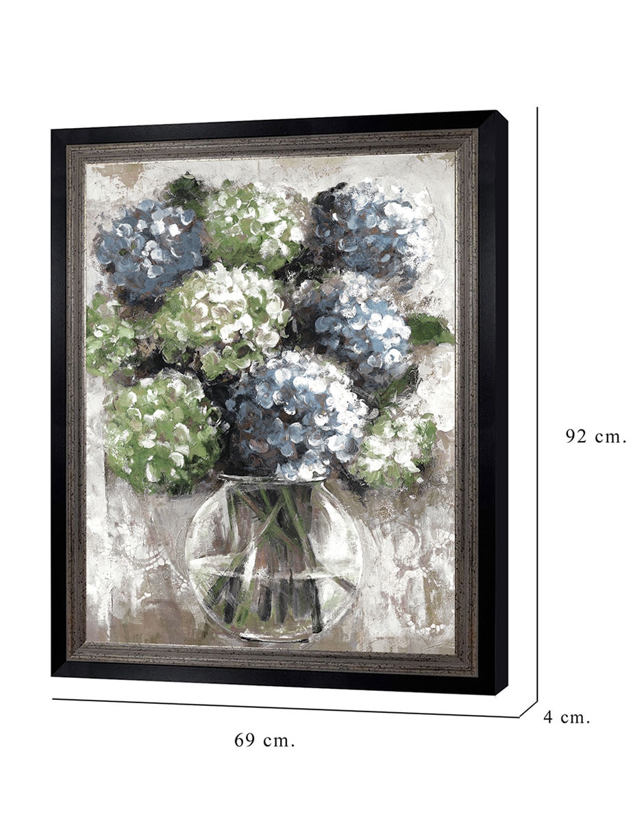 Cuadro decorativo Estudio de hortensias azules de Sandy Doonan técnica mixta 8