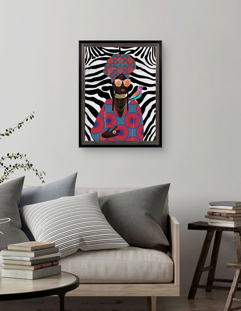 Cuadro decorativo Reina moderna con turbante 2 de Nikki Chu técnica mixta 3