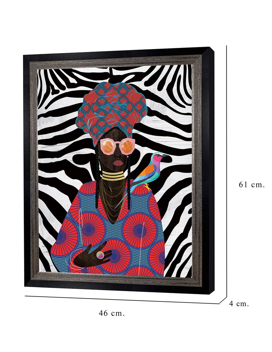 Cuadro decorativo Reina moderna con turbante 2 de Nikki Chu técnica mixta 2
