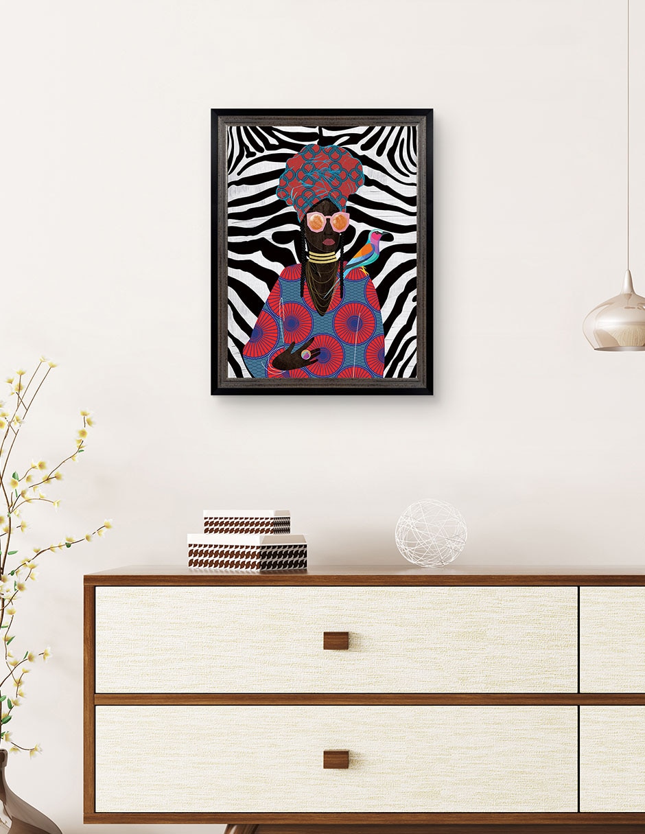 Cuadro decorativo Reina moderna con turbante 2 de Nikki Chu técnica mixta 4
