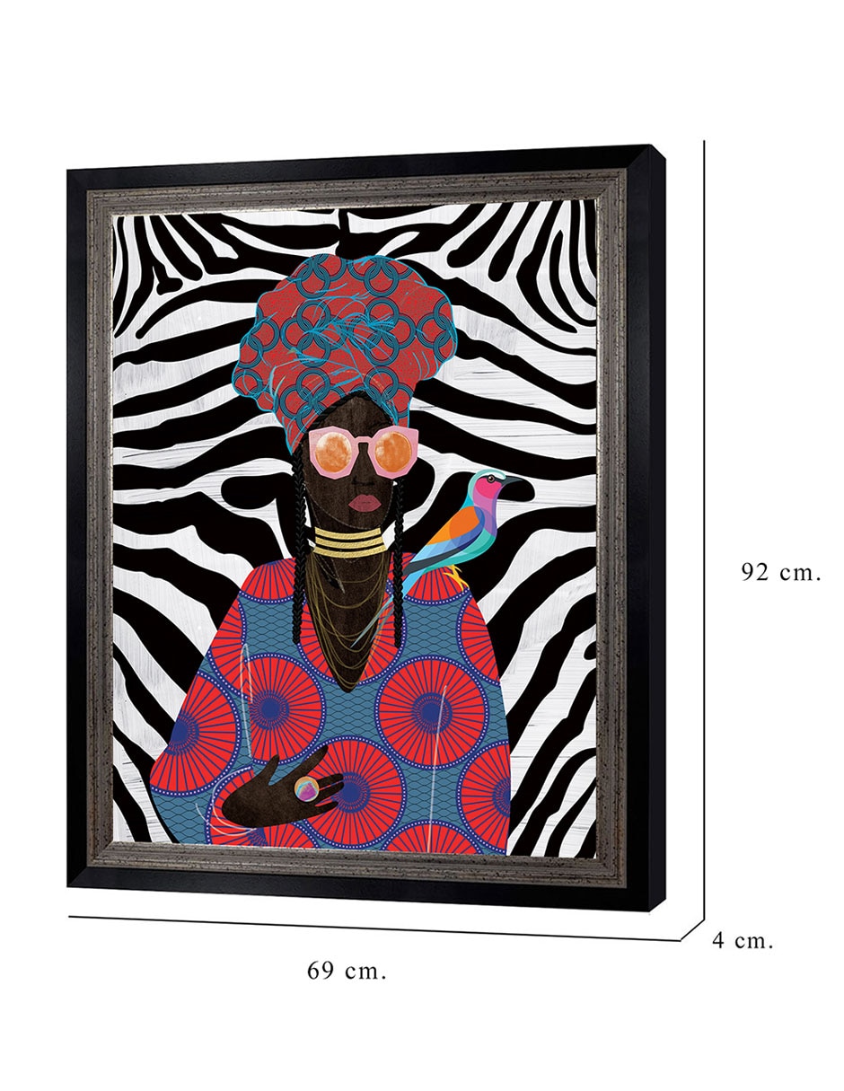 Cuadro decorativo Reina moderna con turbante 2 de Nikki Chu técnica mixta 8