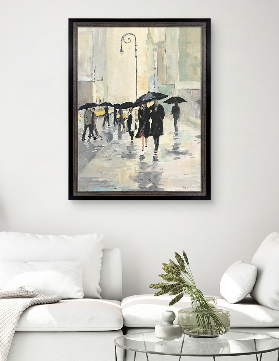 Cuadro decorativo Ciudad bajo la lluvia de Avery Tillmon técnica mixta 3