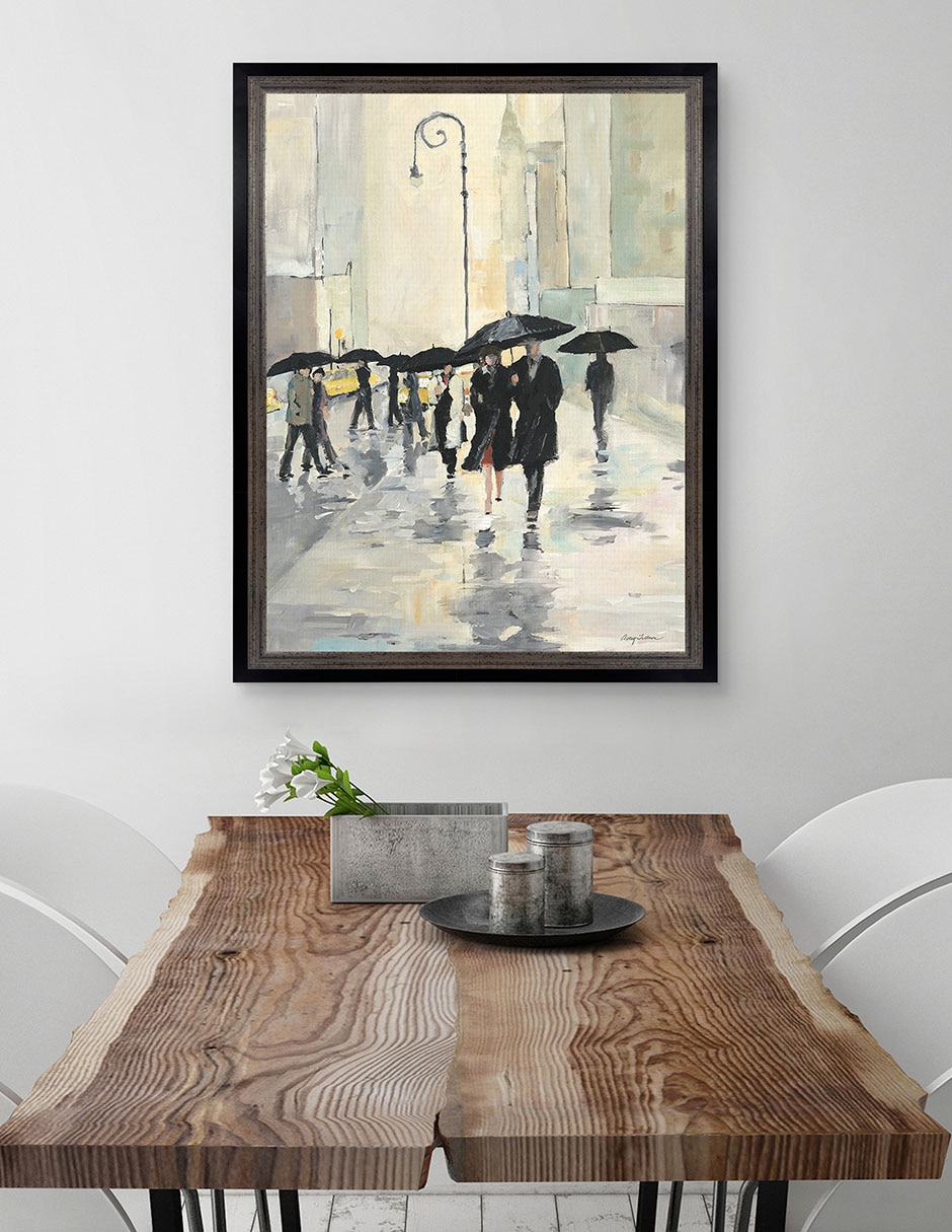 Cuadro decorativo Ciudad bajo la lluvia de Avery Tillmon técnica mixta 4