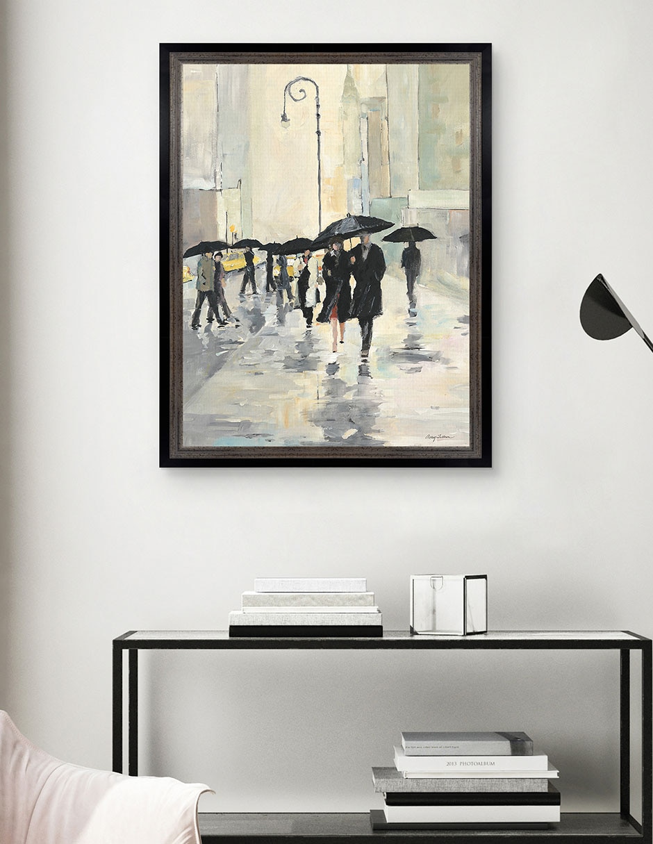 Cuadro decorativo Ciudad bajo la lluvia de Avery Tillmon técnica mixta 5