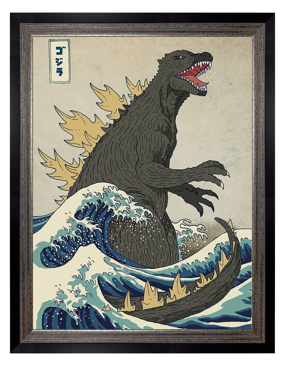 Cuadro decorativo El gran monstruo de Kanagawa de Michael Buxton técnica mixta Cuadro decorativo El gran monstruo de Kanagawa de Michael Buxton técnica mixta