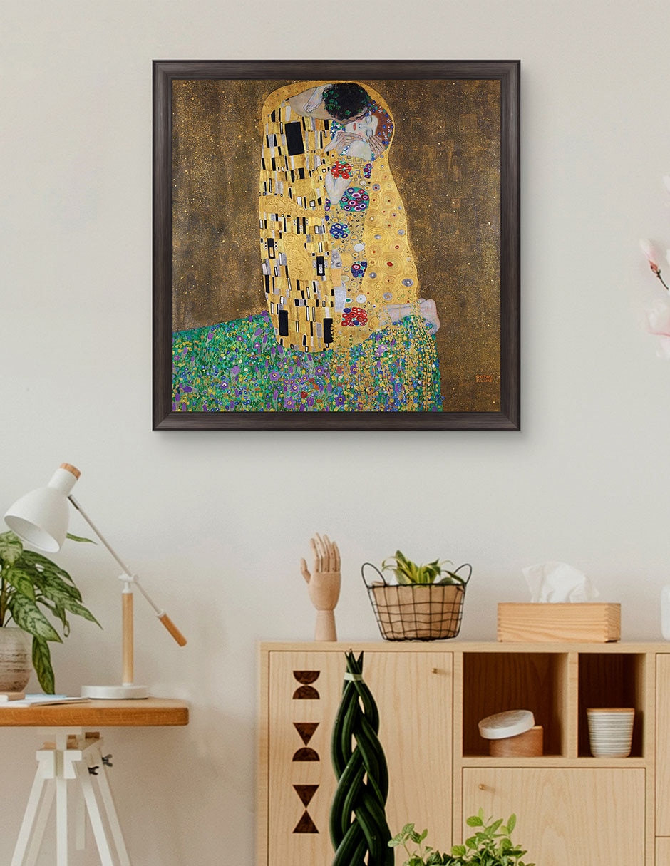 Cuadro decorativo El beso de Gustav Klimt técnica mixta 2