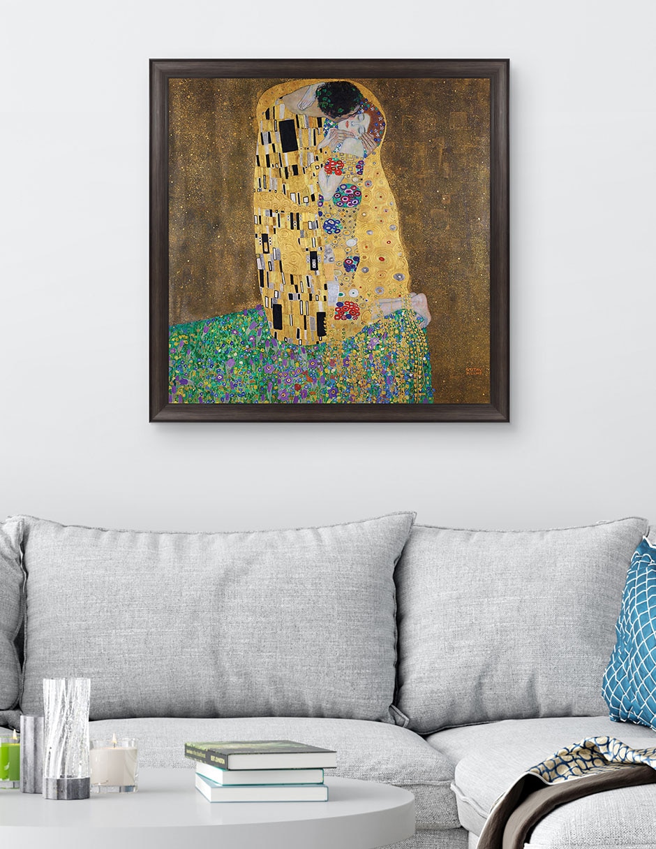 Cuadro decorativo El beso de Gustav Klimt técnica mixta 3