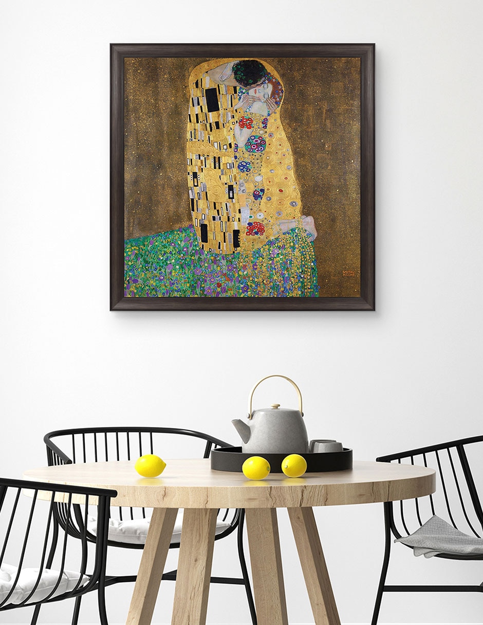 Cuadro decorativo El beso de Gustav Klimt técnica mixta 4