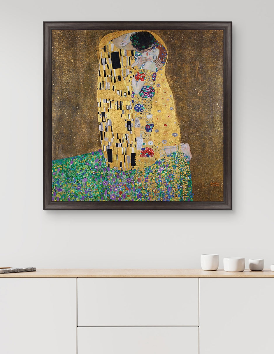 Cuadro decorativo El beso de Gustav Klimt técnica mixta 4