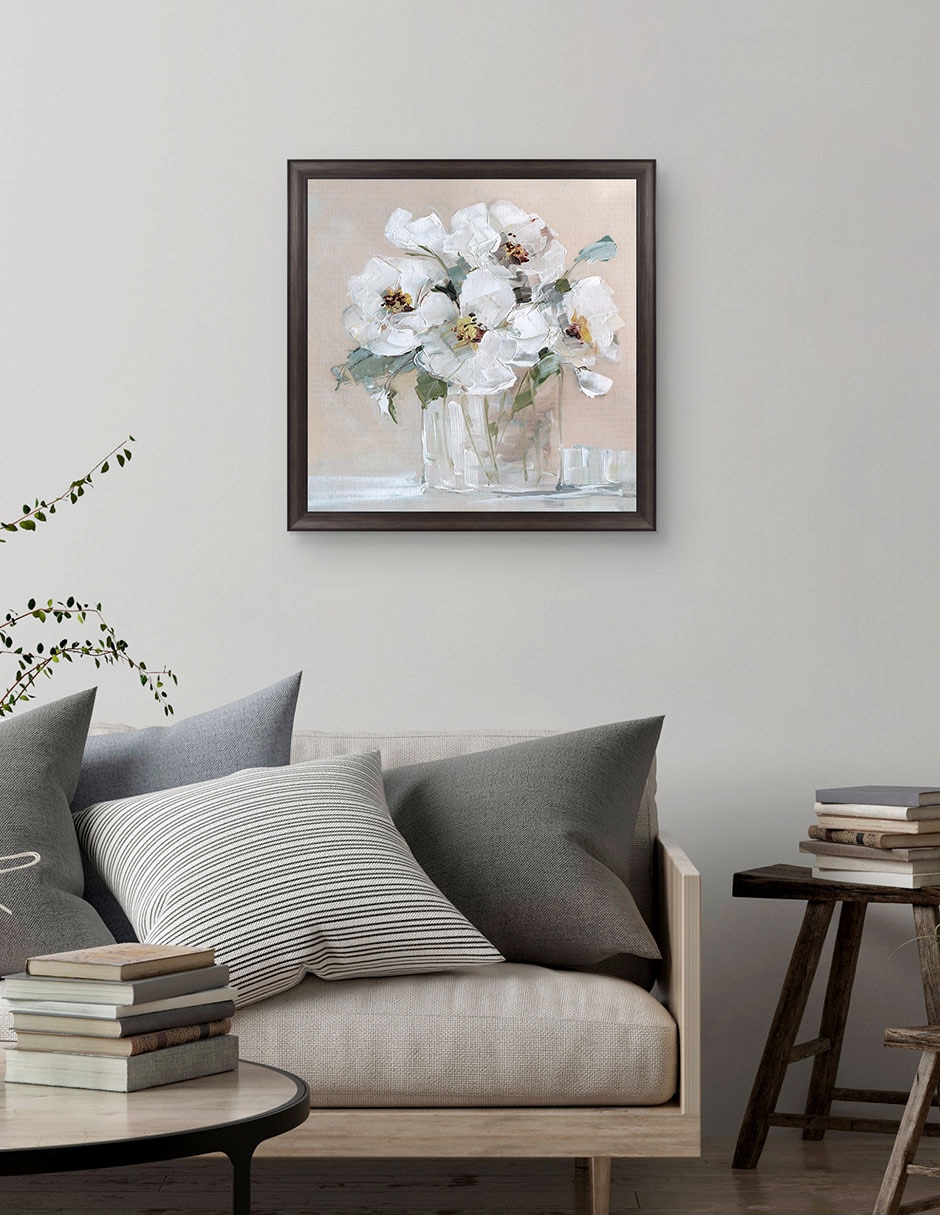 Cuadro decorativo Blancos suaves I de Sally Swatland técnica mixta 3