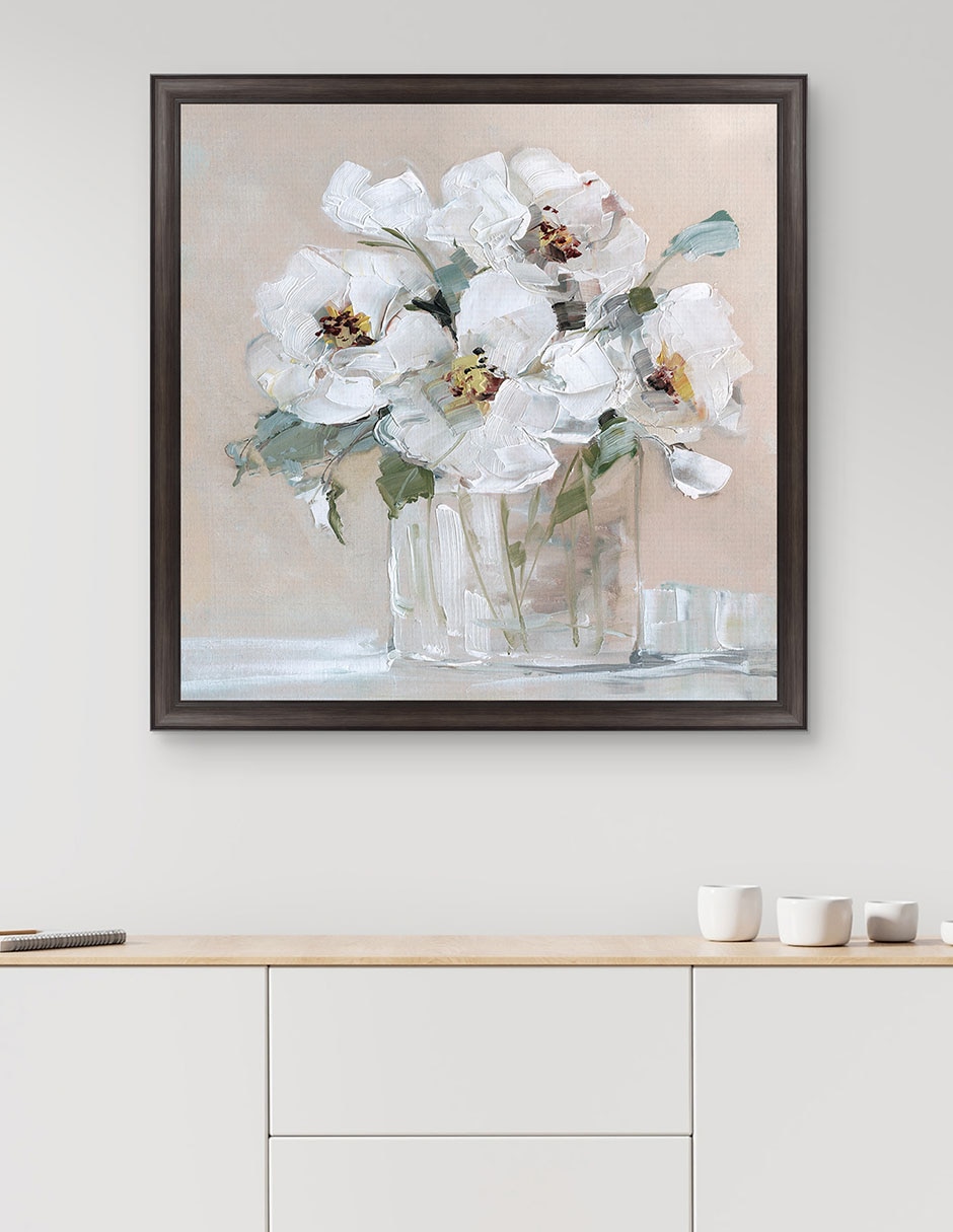 Cuadro decorativo Blancos suaves I de Sally Swatland técnica mixta 3
