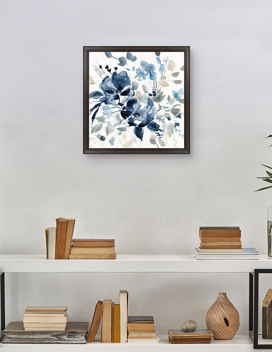 Cuadro decorativo Jardín índigo II de Carol Robinson técnica mixta 4