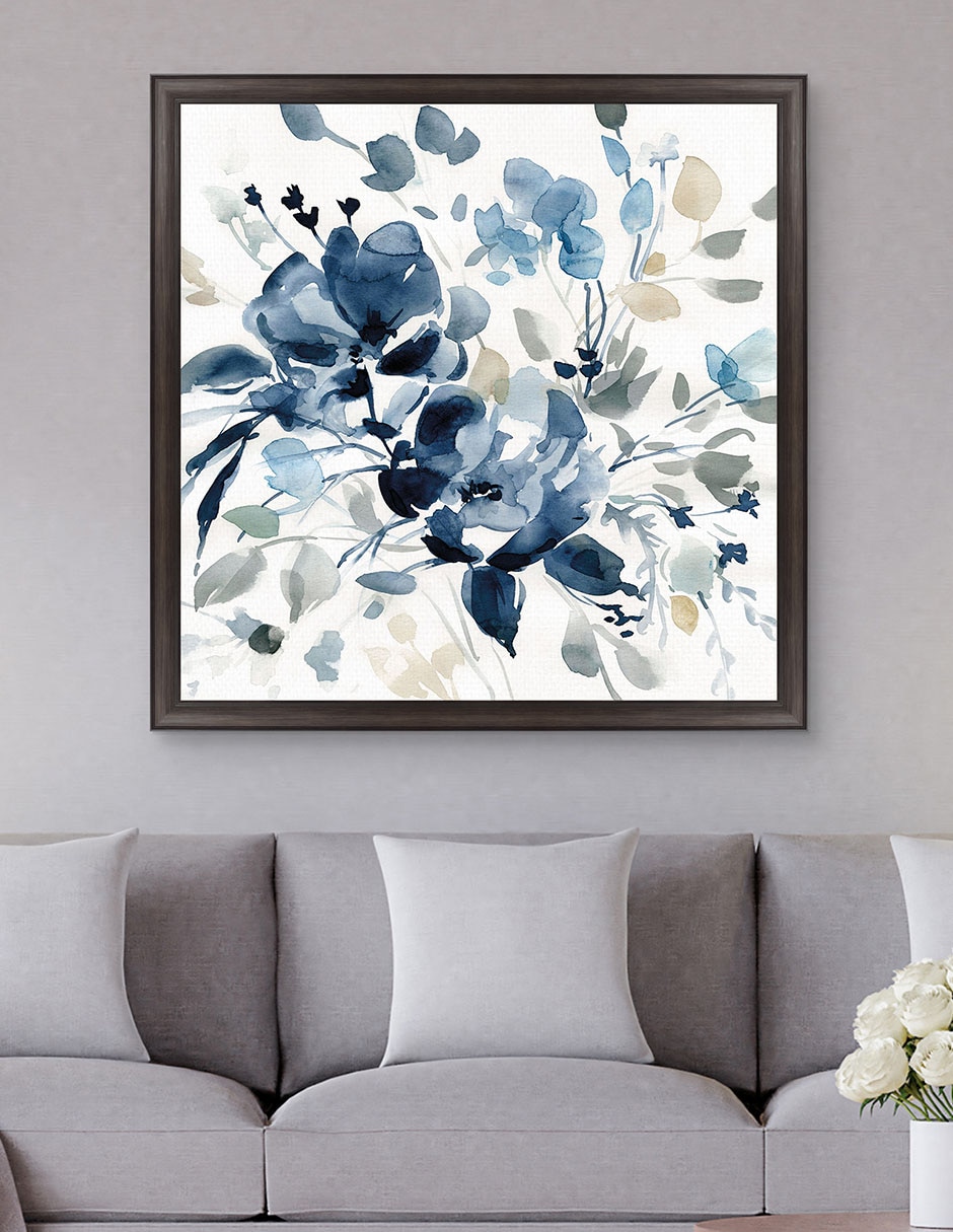 Cuadro decorativo Jardín índigo II de Carol Robinson técnica mixta 2