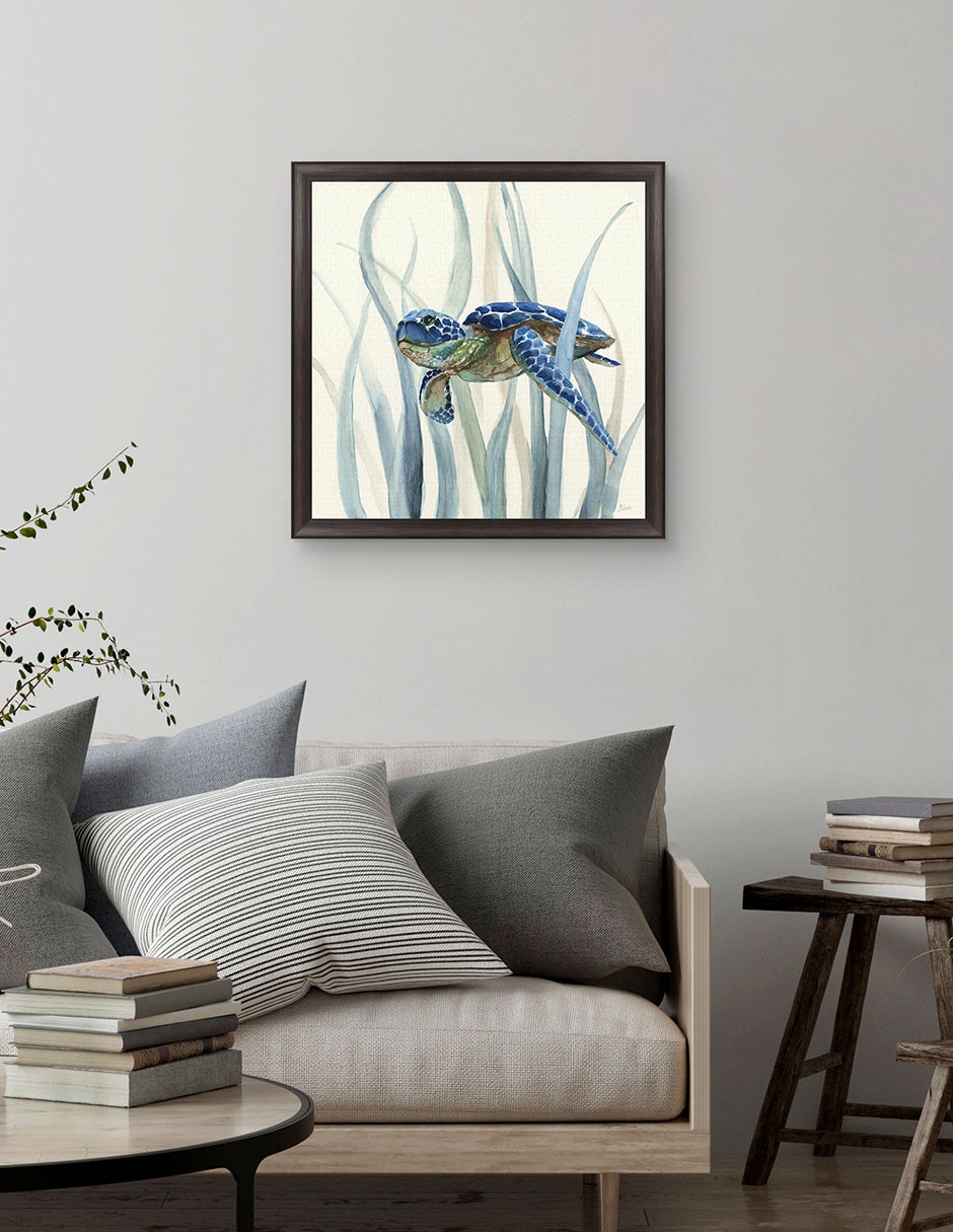 Cuadro decorativo Tortuga en pasto marino II de Nan técnica mixta 2
