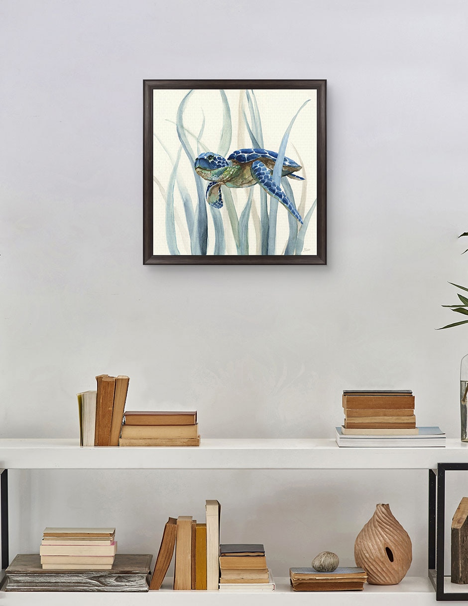 Cuadro decorativo Tortuga en pasto marino II de Nan técnica mixta 3