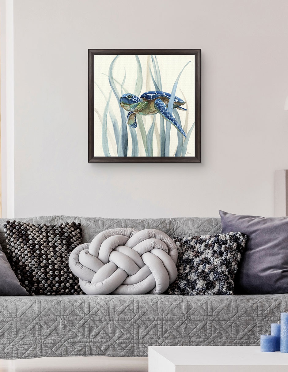 Cuadro decorativo Tortuga en pasto marino II de Nan técnica mixta 4