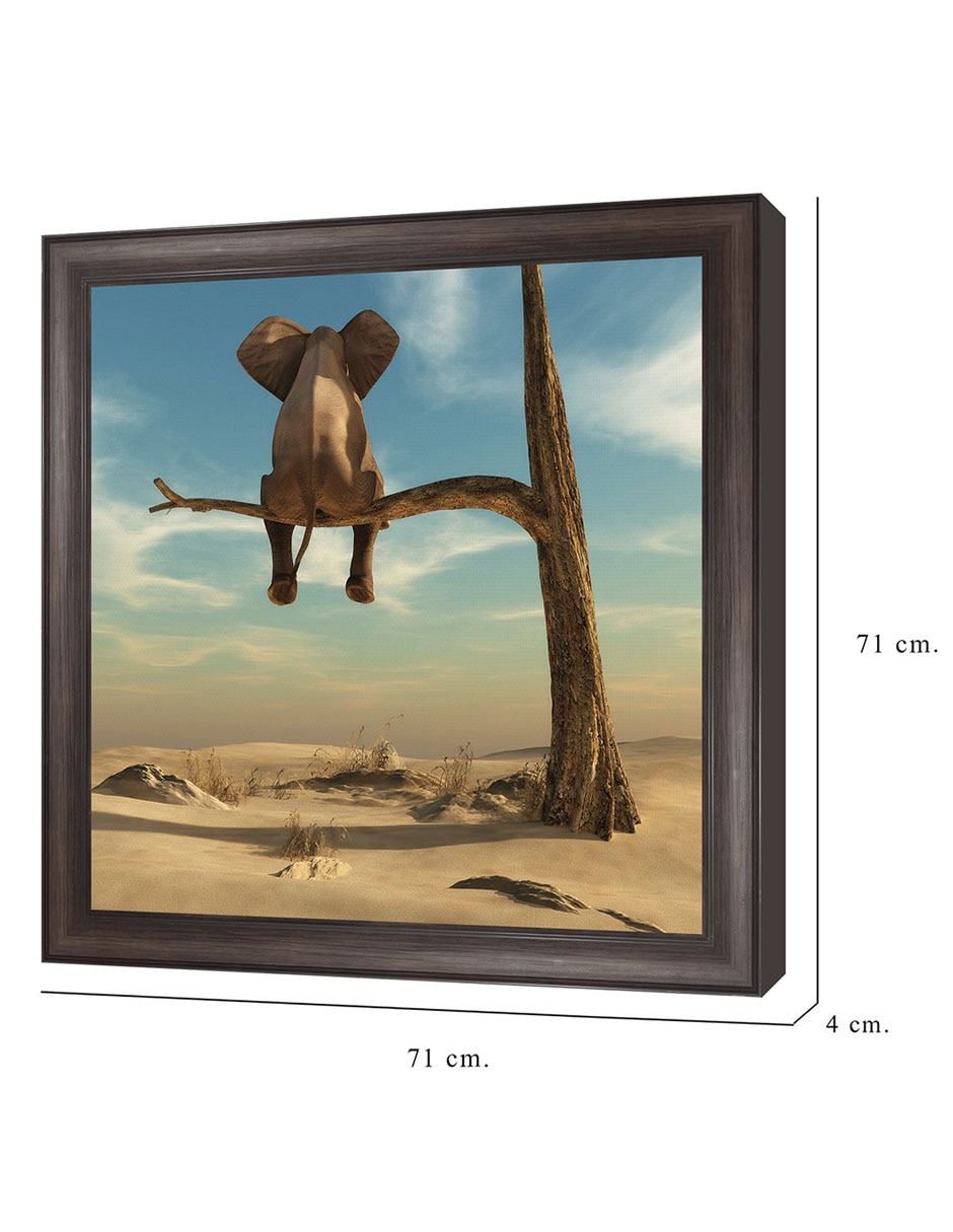 Cuadro decorativo Elefante en árbol del desierto de DP Gallery técnica mixta 8