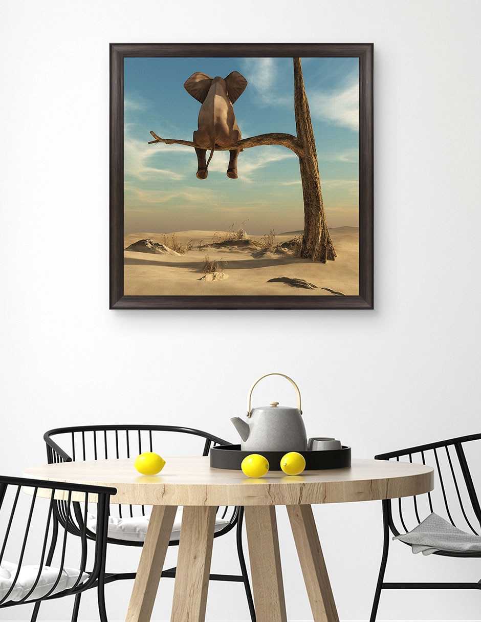 Cuadro decorativo Elefante en árbol del desierto de DP Gallery técnica mixta 4