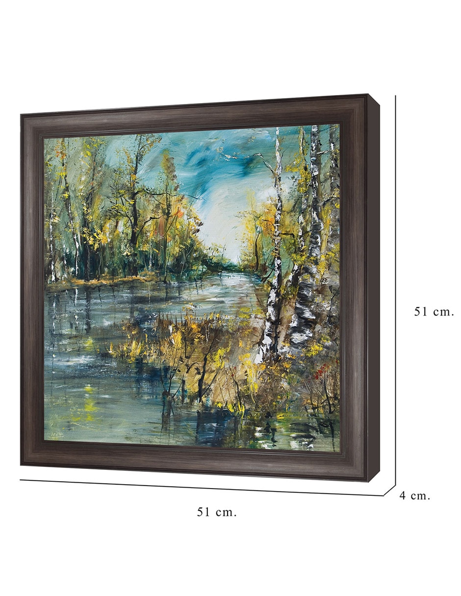 Cuadro decorativo Curva de río de abedules de verano de DP Gallery técnica mixta 8