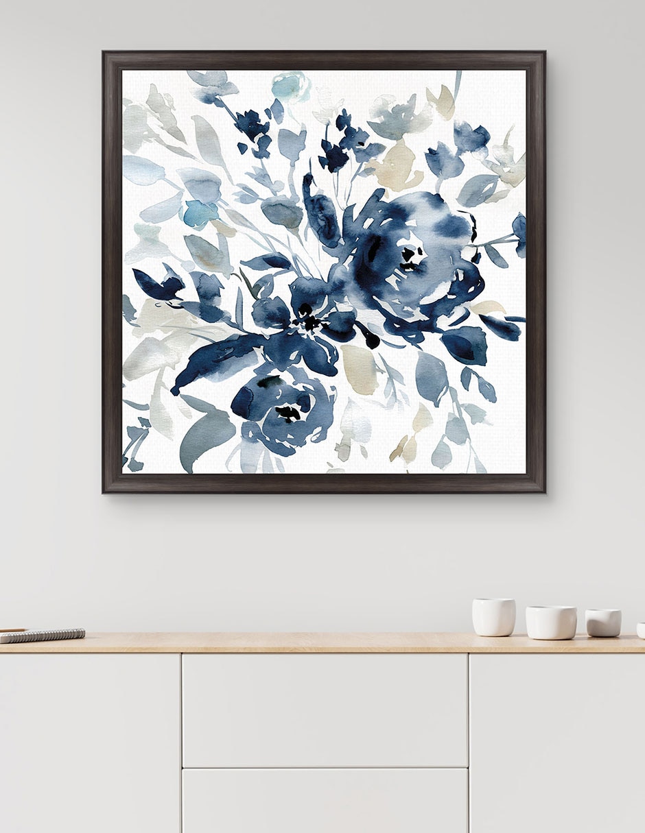 Cuadro decorativo Jardín índigo I de Carol Robinson técnica mixta 3