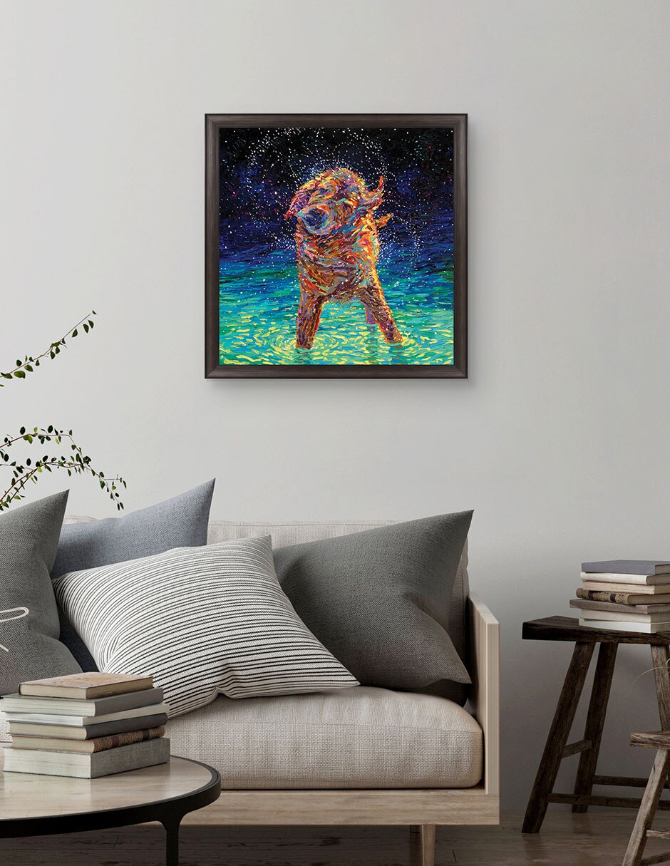 Cuadro decorativo Nado a la luz de la luna de Iris Scott técnica mixta 3