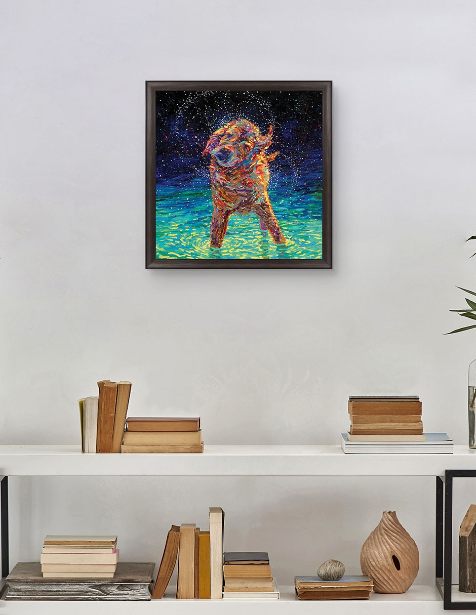 Cuadro decorativo Nado a la luz de la luna de Iris Scott técnica mixta 4