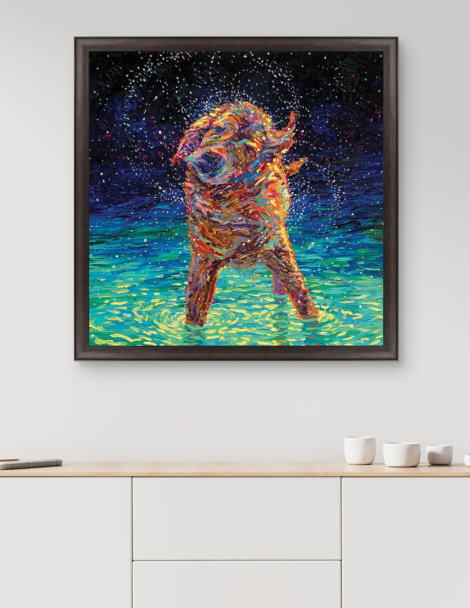 Cuadro decorativo Nado a la luz de la luna de Iris Scott técnica mixta 3