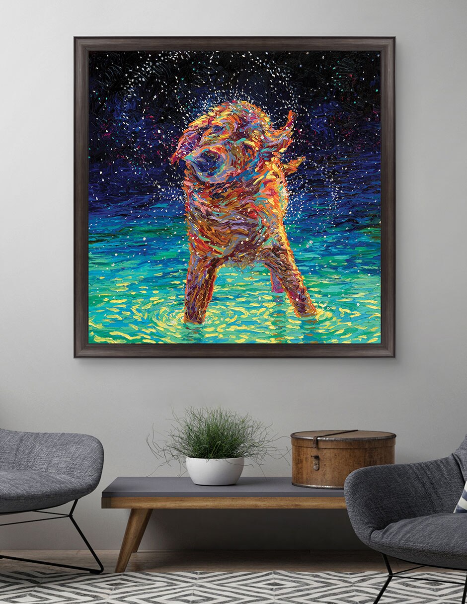 Cuadro decorativo Nado a la luz de la luna de Iris Scott técnica mixta 4