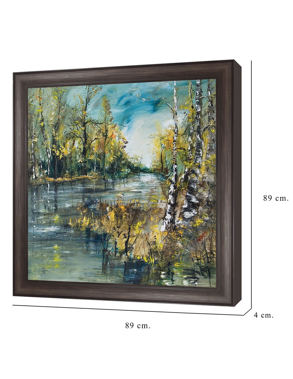 Cuadro decorativo Curva de río de abedules de verano de DP Gallery técnica mixta 2