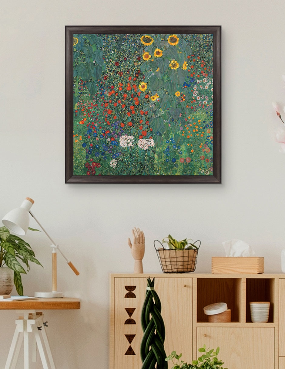 Cuadro decorativo Jardín con girasoles de Gustav Klimt técnica mixta 3