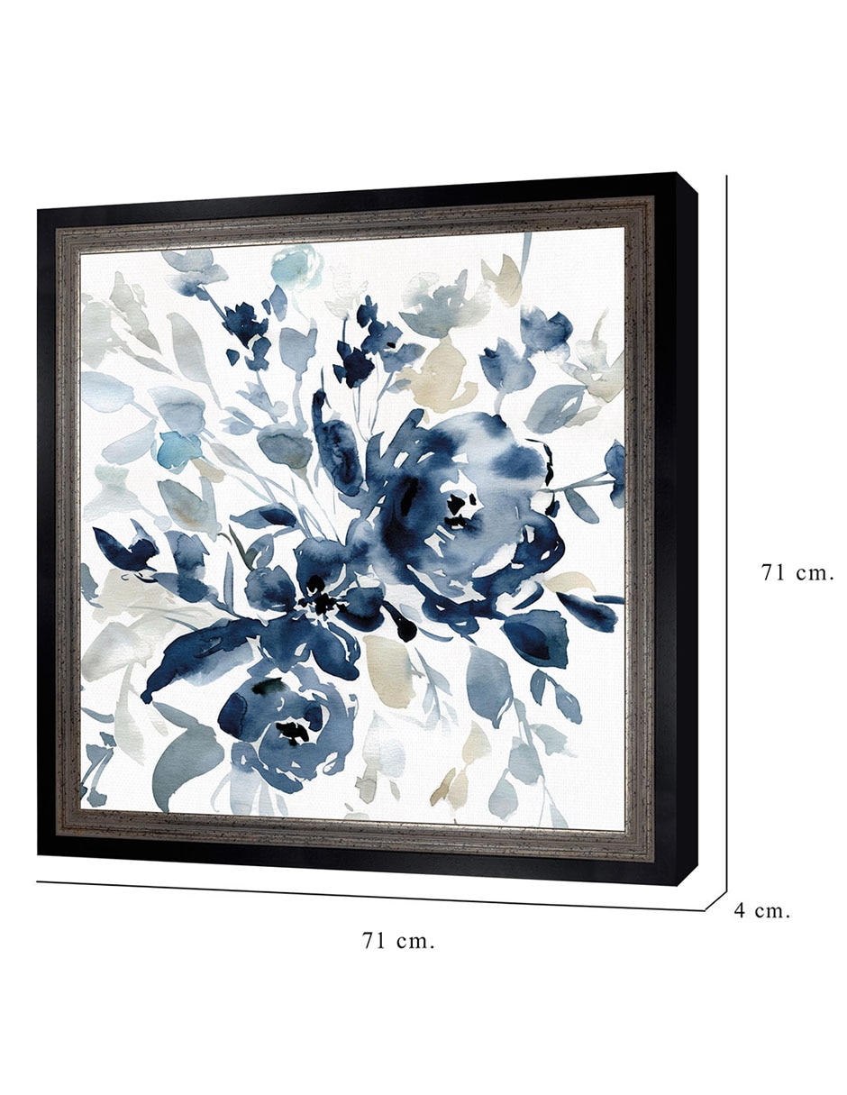 Cuadro decorativo Jardín índigo I de Carol Robinson técnica mixta 8