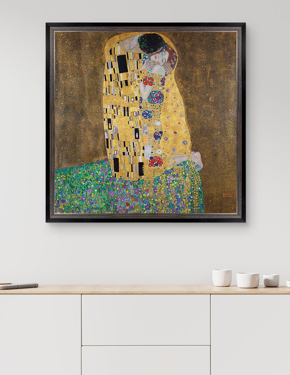 Cuadro decorativo El beso de Gustav Klimt técnica mixta 3