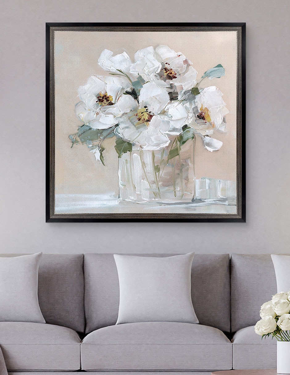 Cuadro decorativo Blancos suaves I de Sally Swatland técnica mixta 3
