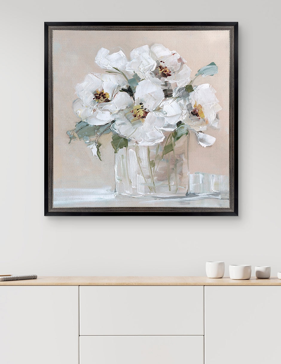 Cuadro decorativo Blancos suaves I de Sally Swatland técnica mixta 4