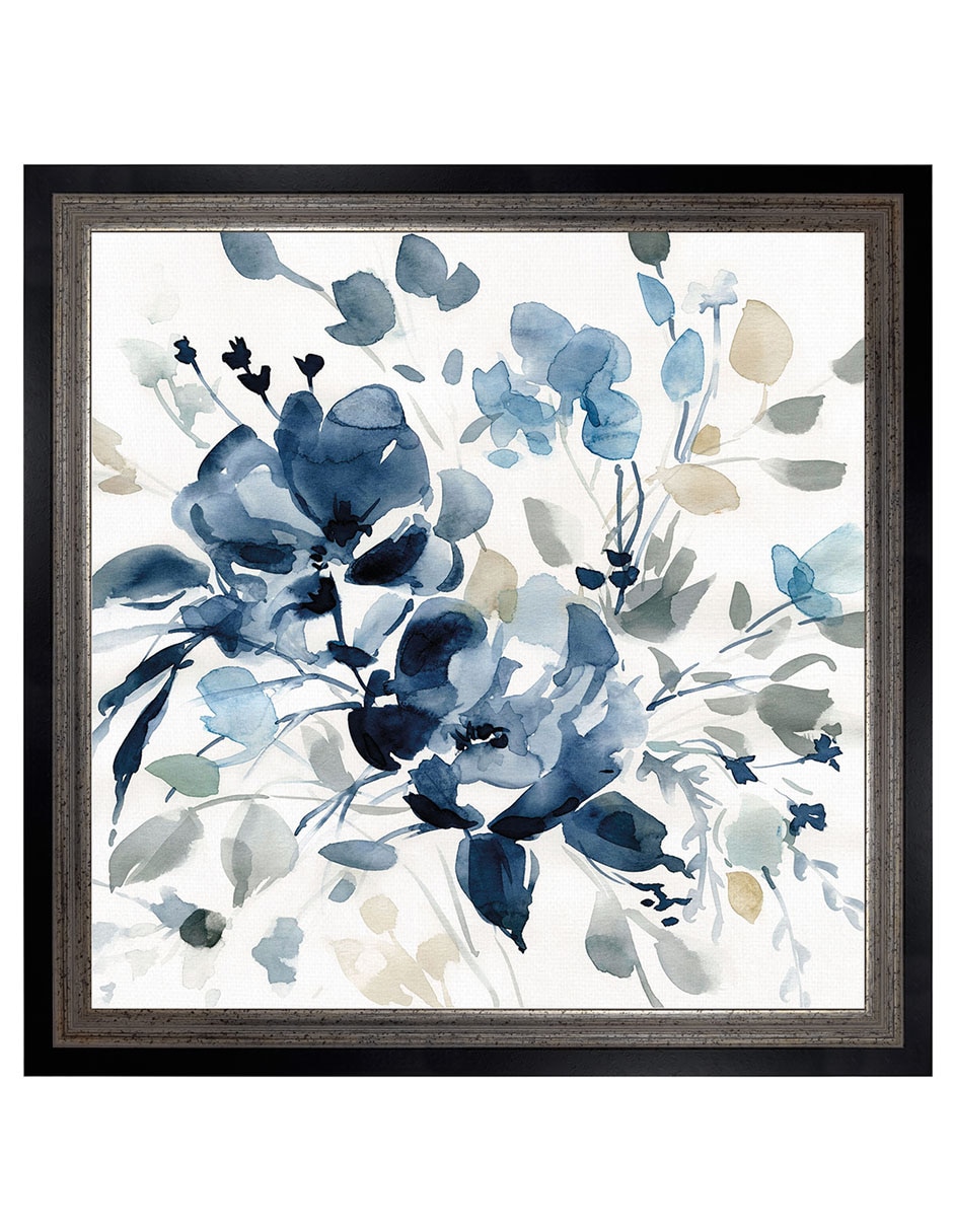 Cuadro decorativo Jardín índigo II de Carol Robinson técnica mixta