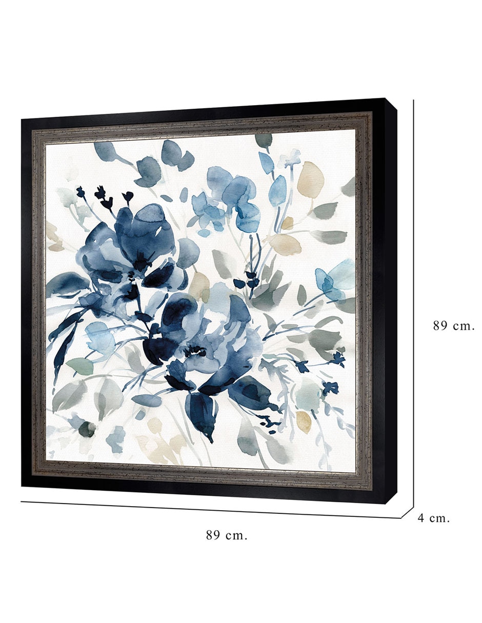 Cuadro decorativo Jardín índigo II de Carol Robinson técnica mixta 8