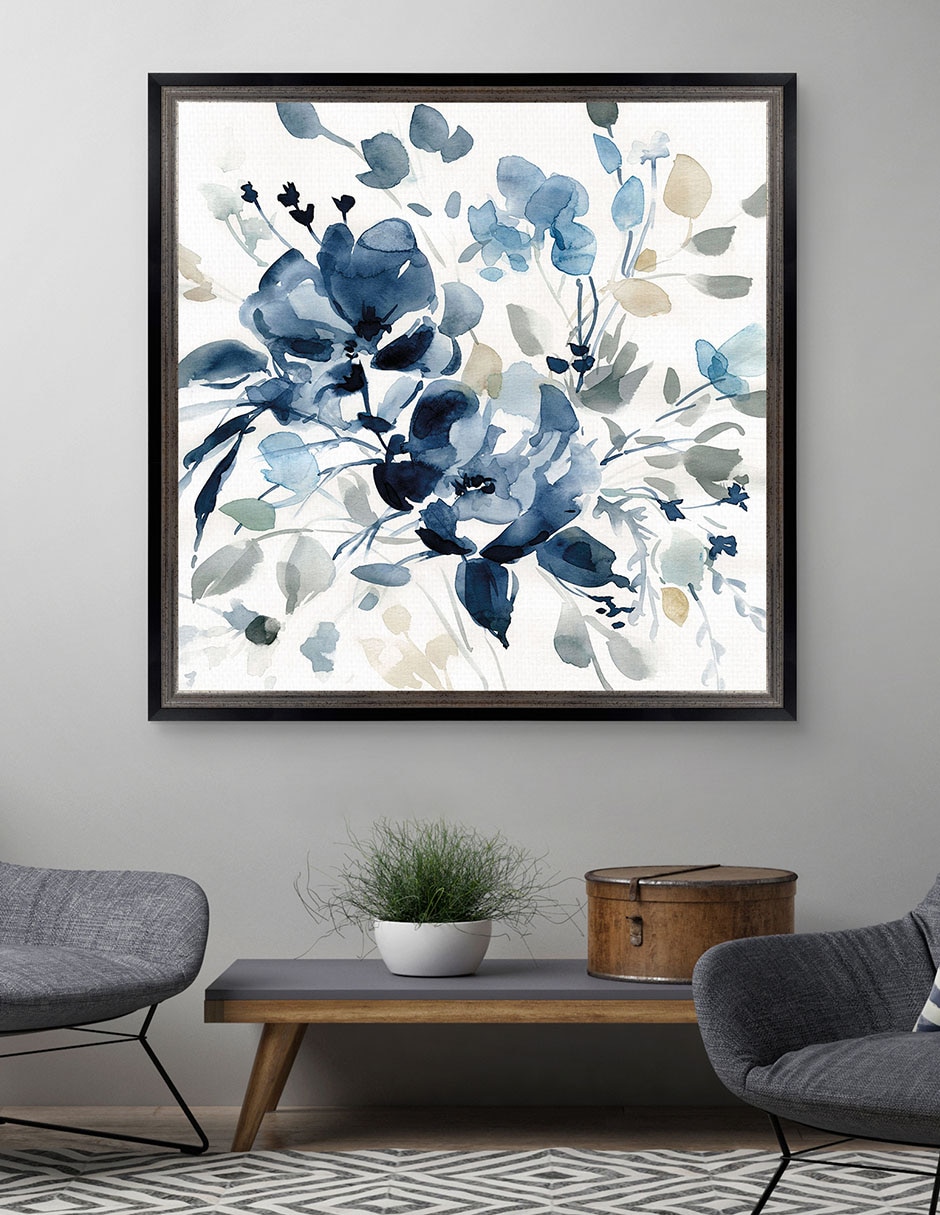 Cuadro decorativo Jardín índigo II de Carol Robinson técnica mixta 4