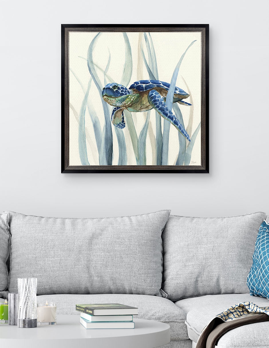 Cuadro decorativo Tortuga en pasto marino II de Nan técnica mixta 3