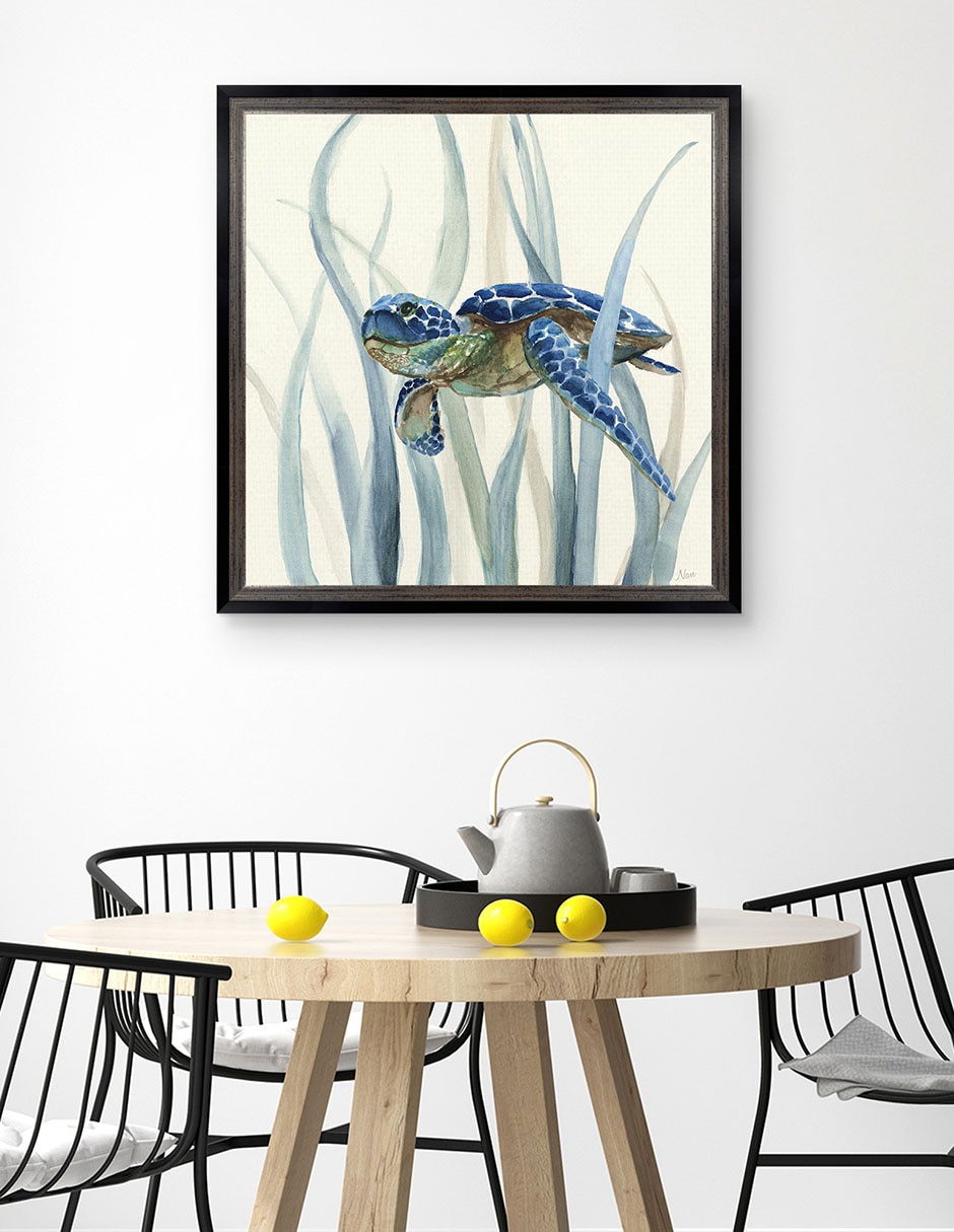 Cuadro decorativo Tortuga en pasto marino II de Nan técnica mixta 4